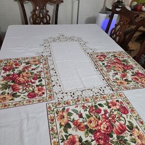 Floral Cotton Fabric Placemats Set of 3